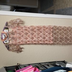 Rose gold fringe dress